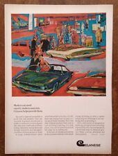 1966 Modern Pop Art Color Car Illustration Photo Celanese Products Vintage Ad  picture