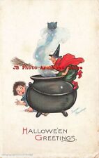 Halloween, Gabriel No 125-1, Frances Brundage, Boy Scared by Witch on Cauldron picture
