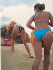 2000s Vintage Photo Young Women Beach Bikini Steep Hips picture