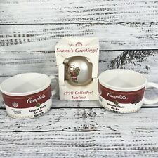 Vintage Campbell's Soup Kids 1990 Christmas Ornament 2 Soup Mugs Stars On Ice picture