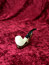 Turkish Block Classic Patterned Meerschaum Pipe Hand Carved UK Same Day Dispatch picture