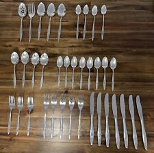 Lot 36 pcs Vtg Oneida Deluxe Flatware-LASTING ROSE-w/serving pcs-Stainless Steel picture