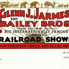 Very Scarce Glenn J. Jarmes & Bailey Bros. Circus Letterhead c1939-45 picture