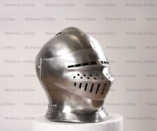 18G Steel Medieval Bascinet Closed Armet Helmet Medieval Burgonet Helmet Viking. picture