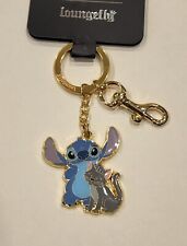 Loungefly Disney Lilo & Stitch, Stitch with Gray Cat Enamel Keychain NEW picture