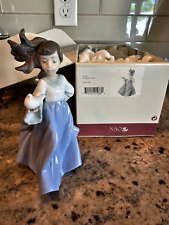 NAO Vuela Winged Friend by LLadro Porcelain Figurine Wind Blown Girl with Dove picture