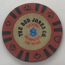 The Bud Jones Casino Supplies Company Red NCV $ Chip Las Vegas Nevada Sample picture