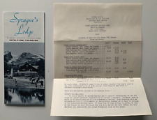 Vintage 1953 Brochure Estes Park Colorado Sprague's Lodge Rocky Mountain Park picture