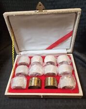 VTG Set Of 16 Brass Napkin Rings In A Box picture