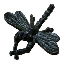 Vtg. Cast Iron Dragonfly Paper weight 4” Ornate Very Nice 70's 80's picture