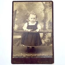 Antique Cabinet Card CDV Photo Baby Girl Toddler Blonde Brassart Naugatuck Conn picture