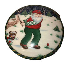 MIKASA Santa’s Putt Christmas Golfing Candy Trinket Box NIB Porcelain picture