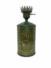Vintage Jamaican Ginger Jar Metal Tole Green Lamp Incomplete picture
