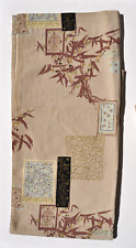 Vtg. 1940's beige Asian inspired fabric picture