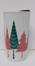 Starbucks 2017 Tumbler Modern Christmas Trees Ceramic Insulated Travel  11 oz picture