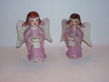 Vintage 1950's Ceramic Lusterware Signing Angel Figures Statues  picture