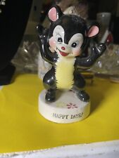 Vtg Happy Days Porcelain Skunk Figurine 5” With Fur picture
