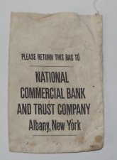 Vtg National Commercial Bank And Trust Company Albany NY Cloth Money Deposit Bag picture