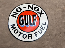 RARE PORCELAIN GULF  ENAMEL SIGN 30X30 INCHES DOUBLE SIDED picture
