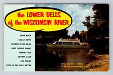 Lone Rock WI-Wisconsin, Sightseeing Boat Lone Rock Lower Dells Vintage Postcard picture