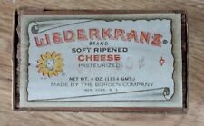 VTG Borden’s 4 oz Liederkranz Cheese Box Van Wert OH Farm Elsie Cow Wood Box picture