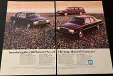 1984 Plymouth Reliant K - Vintage Original Automotive Print Ad / Wall Art - MINT picture
