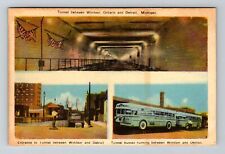 Detroit MI-Michigan, Tunnel Between Ontario and Detroit Vintage Postcard picture