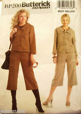 Miss UNCUT Butterick BP200 Sewing Pattern Jacket Mid-Calf Pants Size 8-10-12-14 picture