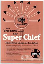 1940s SANTA FE RAILWAY SUPER CHIEF GRAND HOTEL ON WHEELS  PRINT AD Z6000 picture