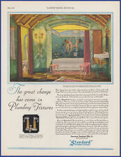 Vintage 1928 STANDARD Plumbing Fixtures Bathroom Clarence Cole Art 20's Print Ad picture