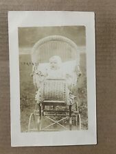 Postcard RPPC Baby Child Wicker Pram Stroller 1911 Springfield MA Massachusetts picture