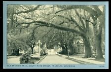 1940s Franklin Louisiana NICE unused postcard View of South Main street picture