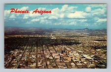 Phoenix AZ, Aerial View, Metropolitan Area, Mountains Vintage Arizona Postcard   picture