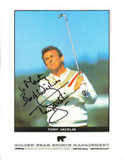 TONY JACKLIN - English Golfer - PGA U.S. Open Champion - Autograph Photo picture