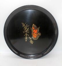 Vintage COUROC Monarch Butterfly Round Tray Monterey California 10