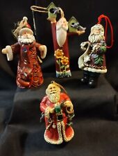  Santa With Birdhouse's, Santa With Scarf, Santa With Cookie, Santa With List. picture