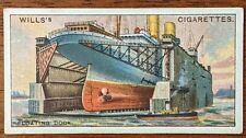 1927 Wills Cigarette Card Engineering Wonders No.38 Floating Dock Great Britain. picture