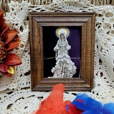 Santa Muerte-Holy Death Prayer Card- Oracion  In Wooden Frame 5x4 Inches  picture