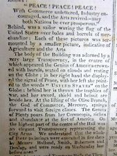 1815 newspaper with news of the PEACE TREATY marking the END of the WAR of 1812 picture