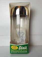 Vintage DIXIE 30 Cup Dispenser Silver 9 oz With Original Box ~ 1970's picture