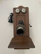 Antique KELLOGG 1901 Oak Wall Crank Telephone All Original picture