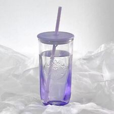 2024 NEW Starbucks China Purple 16oz Triangle Glass Cup Tumbler Coffee Cup Gifts picture