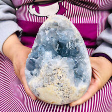 7.63LB Natural Beautiful Blue Celestite Crystal Geode Cave Mineral SpecimenHH616 picture