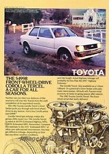 1982 Toyota Tercel Front-wheel-driveOriginal Advertisement Print Art Car Ad J792 picture