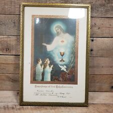 VTG Remembrance of First Holy Communion Framed Certificate 1931 St Ritas Church  picture