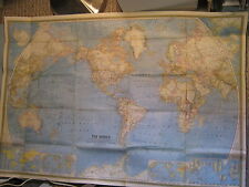 VINTAGE THE WORLD HUGE MAP National Geographic February 1965  picture