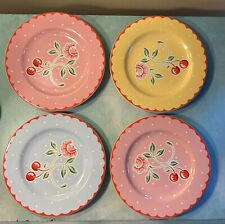 Vintage Sakura Cherry Blossom Mary Engelbreit Plate Set In Pink Yellow Blue picture