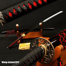 40''Black Clay Tempered T10 Steel Katana Japanese Samurai Sharp Functional Sword picture