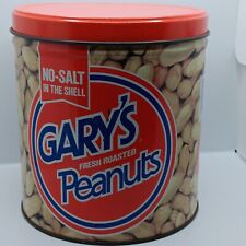 Vintage Gary's No Salt Roasted Peanuts Tin Empty 6.5