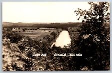 Shoals Indiana~Lookout~Canal Birdseye View~1940s RPPC picture
